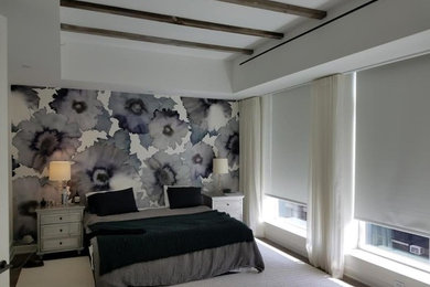 ニューヨークにある中くらいなコンテンポラリースタイルのおしゃれな寝室