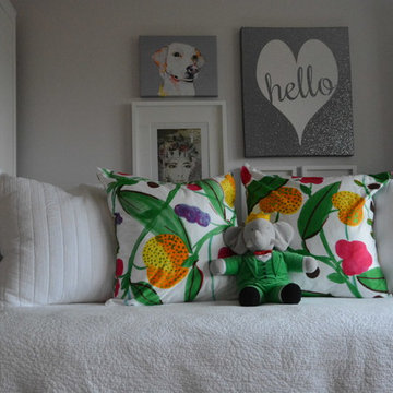 Girl's Bedroom with Marimekko pillows