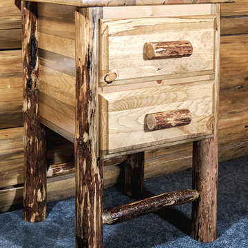Glacier Country Collection Nightstand w/ 2 Drawers
