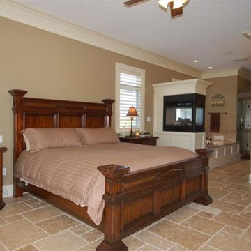 Grand Master Bedroom with 3-way Fireplace