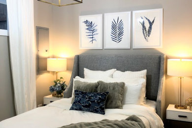Gray & Blue Modern Bedroom