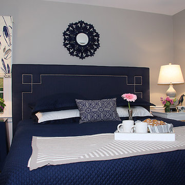 Gray and Navy Bedroom
