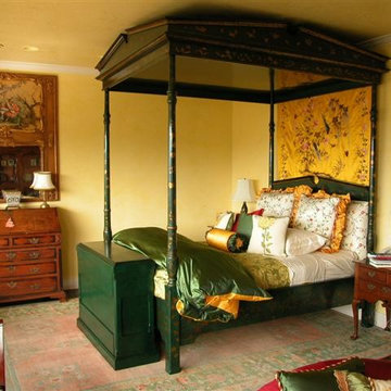 Green canopy bed