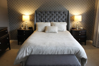 オタワにあるコンテンポラリースタイルのおしゃれな寝室のレイアウト