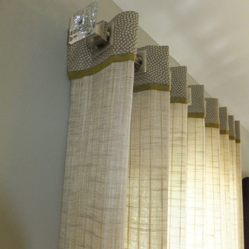 Grommet Top Draperies with Contemporary Glass Finials