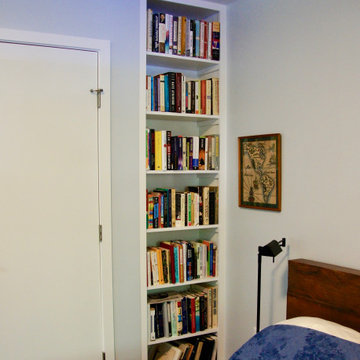 Guest bedroom bookshelves