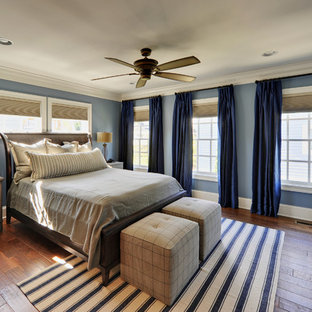 Inspiration for a traditional bedroom in Philadelphia with blue walls.