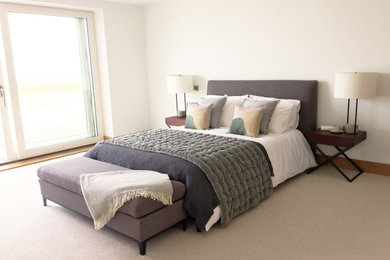 Inspiration for a modern bedroom in Devon.