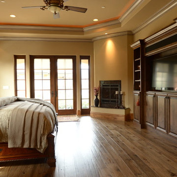 Hand Distressed Hickory Floors - Master Bedroom