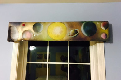 Hand Paint Solar System Cornice Window