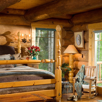 Handcrafted Log Home - Bedroom