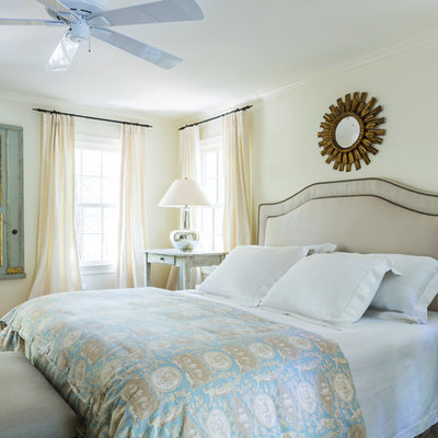 Inspiration for a mid-sized timeless master carpeted and beige floor bedroom remodel in New Orleans with white walls and no fireplace