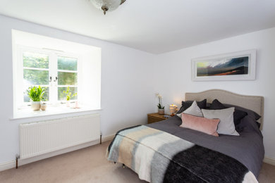 This is an example of a large coastal bedroom in Devon.