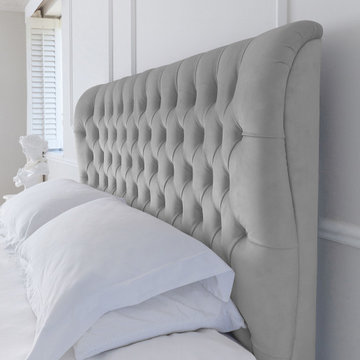 Heavenly Hinch Upholstered Storage Bed in Grey