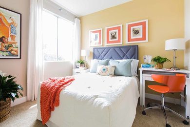 オレンジカウンティにあるコンテンポラリースタイルのおしゃれな寝室のインテリア