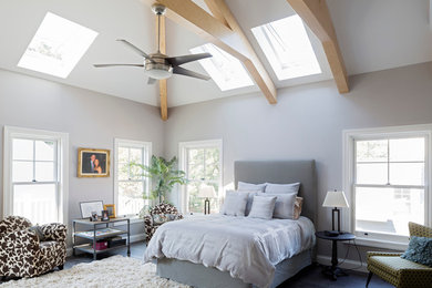 This is an example of a traditional loft bedroom in Other.