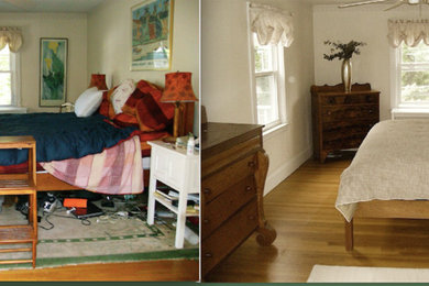 ボストンにあるトランジショナルスタイルのおしゃれな寝室のインテリア