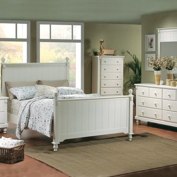 Homelegance Pottery 6 Piece Panel Bedroom Set in White