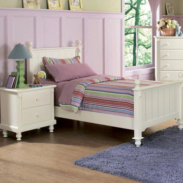 Homelegance Pottery Twin Panel Bed in White