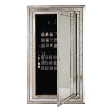 Hooker Furniture Melange Glamour Floor Mirror with Storage in Champagne