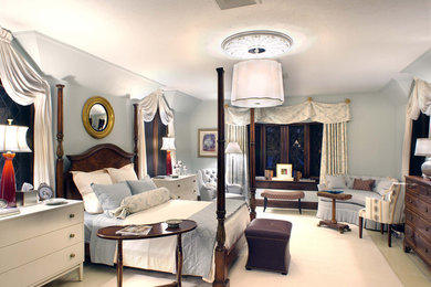 ニューオリンズにあるトランジショナルスタイルのおしゃれな寝室