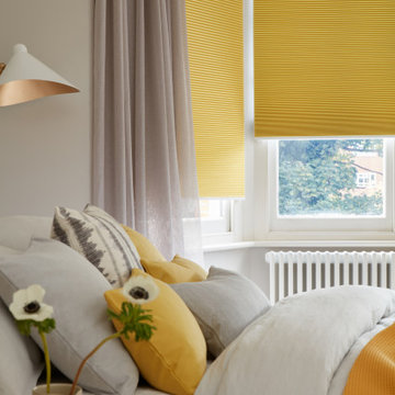 House Beautiful- Thermashade™ Blackout Yellow pleated blinds