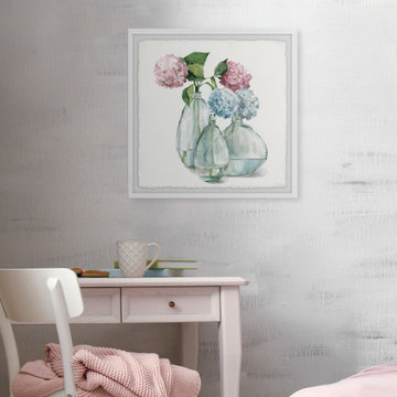 "Hydrangea Vases" Framed Painting Print