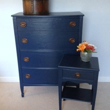 Indigo Blue Chest of Drawers and Nightstand