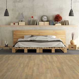 Modelo de dormitorio urbano con suelo vinílico