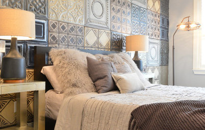 Idea of the Day: Tin Tiles Create a Striking Accent Wall