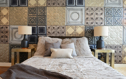 Room Tour: Tin Tiles Create a Striking Accent in This Bedroom