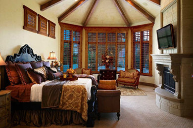 Traditional bedroom in Dallas.