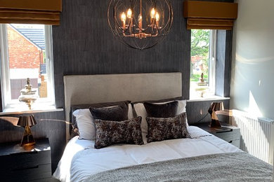 マンチェスターにあるコンテンポラリースタイルのおしゃれな寝室のインテリア