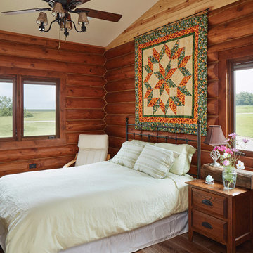 Iowa Milled Log Home Guest Suite, A Cabin Refined™ Design