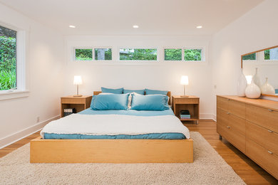 シアトルにあるコンテンポラリースタイルのおしゃれな寝室のレイアウト
