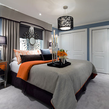 Jane Lockhart Blue/Gray/Orange bedroom