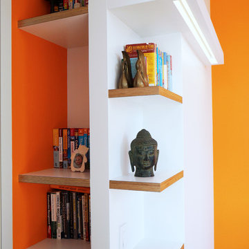 kids room - custom book shelve and integrated light