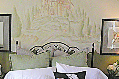 ロサンゼルスにあるトランジショナルスタイルのおしゃれな寝室のインテリア