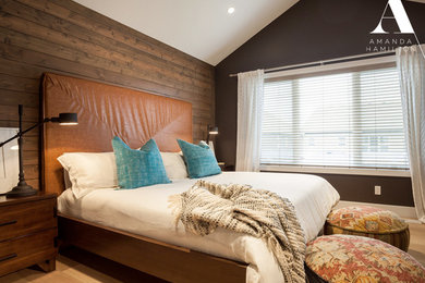 Inspiration for a rustic bedroom remodel in Calgary