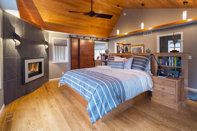 Inspiration for a contemporary bedroom remodel in Minneapolis