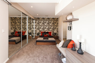 This is an example of a contemporary bedroom in Perth.