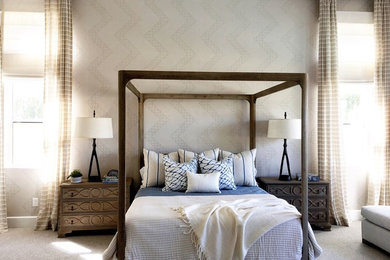 Large master bedroom photo in Orange County