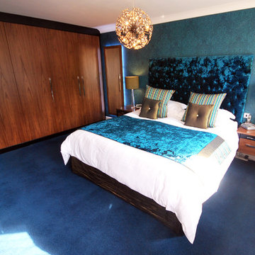 Langley Interiors Case Study : Black Walnut and Teal Bedroom