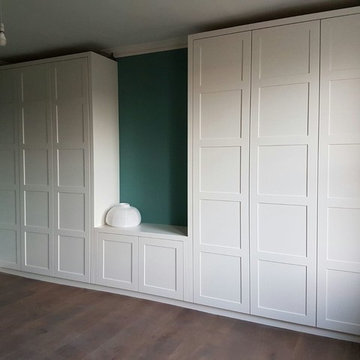 Large white fitted wardrobe