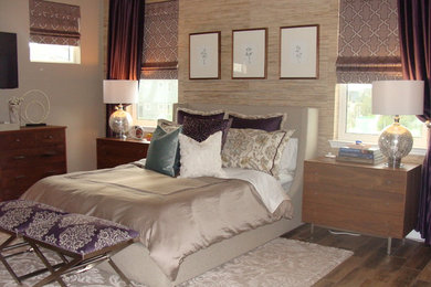 オーランドにあるトランジショナルスタイルのおしゃれな寝室のインテリア