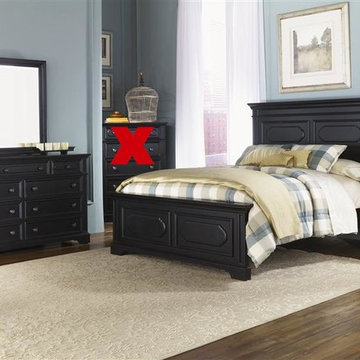 Liberty Furniture Carrington Panel Bed & Dresser & Mirror & Nightstand in Black