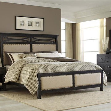Liberty Furniture Town & Country Panel Bed & Dresser & Mirror & Nightstand in Bl