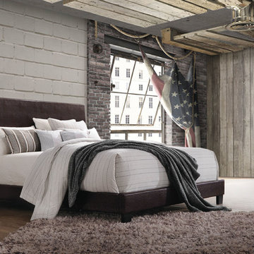 Lien Upholstered Bed, Espresso PU