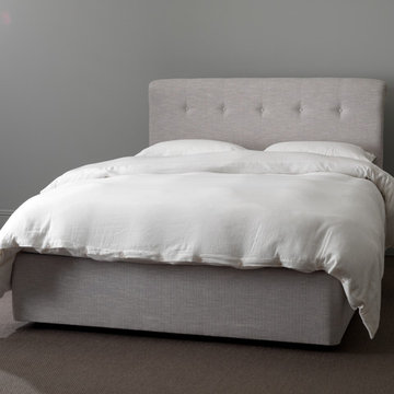 Lily divan bed and storage in Mercury fabric