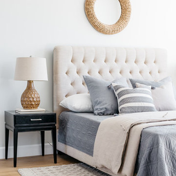 Linen Tufted Headboard in Urban Farmhouse